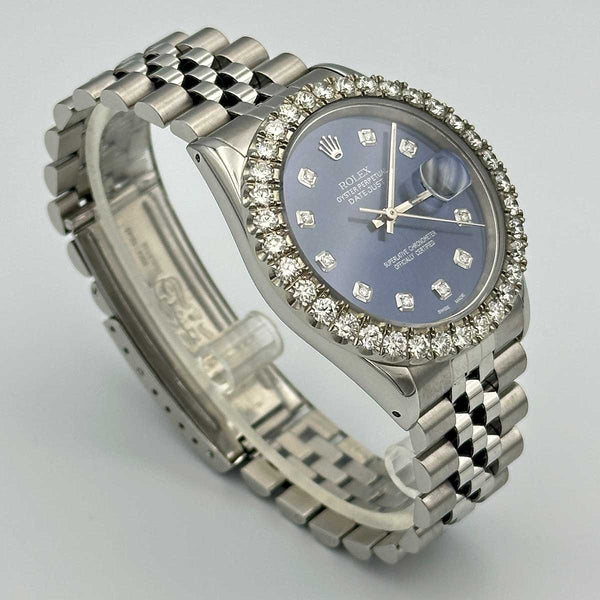 Rolex Datejust 36 SS  Blue Diamond Dial and Bezel