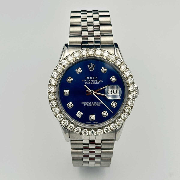 Rolex Datejust 36 SS  Blue Diamond Dial and Bezel