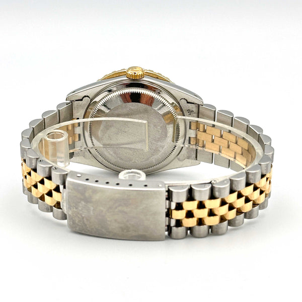 Rolex Datejust 36 SS/18K Champagne Roman Dial Diamond Bezel