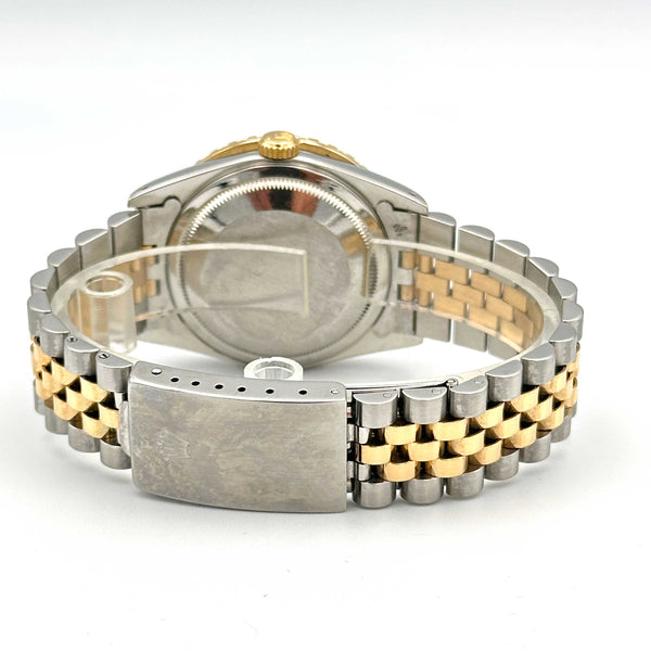 Rolex Datejust 36 SS/18K Champagne Roman Dial Diamond Bezel