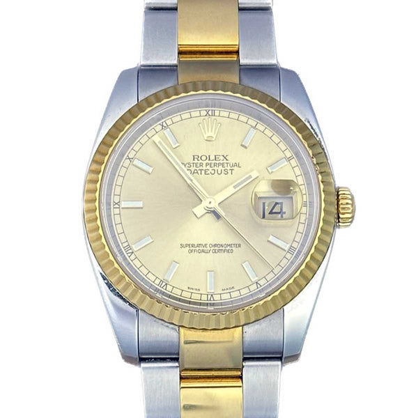 Rolex Datejust 36 SS/18K Champagne Dial