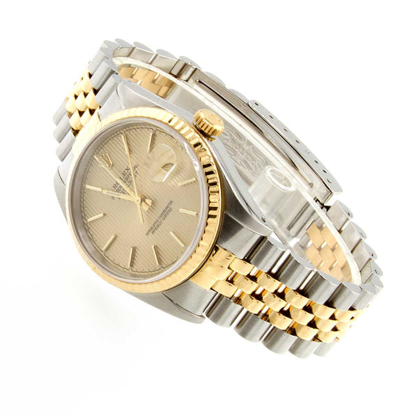 Rolex Datejust SS/18K with Champagne Tapestry Dial - Chicago Pawners & Jewelers