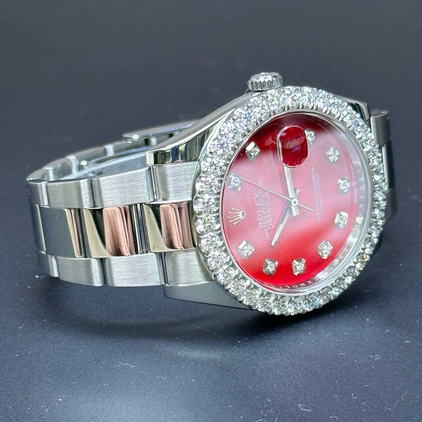 Rolex Datejust 41 Red Diamond Dial & Bezel