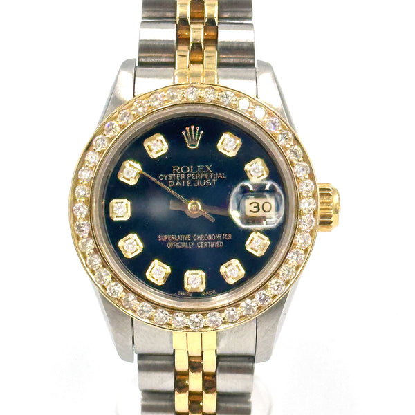 Rolex Datejust 26 SS/18K  Black Diamond Dial & Diamond Bezel 1987
