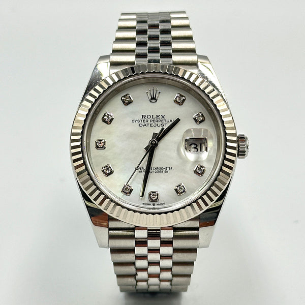 Rolex Datejust 41 Mother of Pearl Diamond Dial 2021 (B&P)