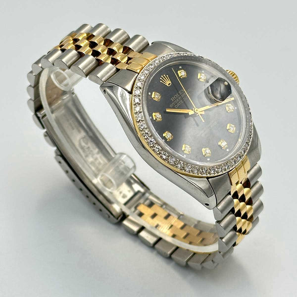 Rolex Datejust SS/18K Black Diamond Dial and Diamond Bezel (1980)