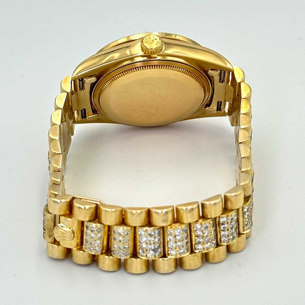 Rolex Day-Date President with Custom Opal Diamond Dial Bezel and Bracelet