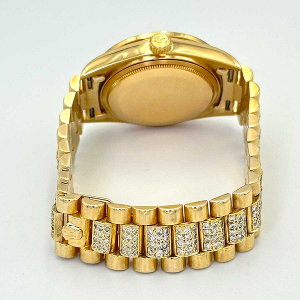 Rolex Day-Date President with Custom Opal Diamond Dial Bezel and Bracelet