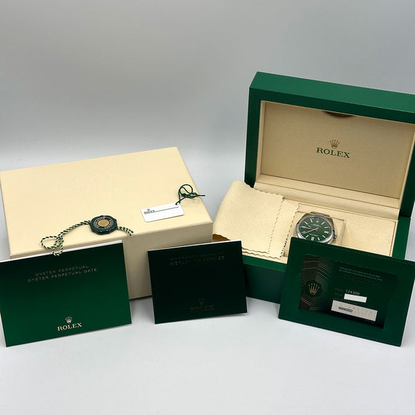 Rolex Oyster Perpetual 41 SS Green Dial 2022 (B&P)