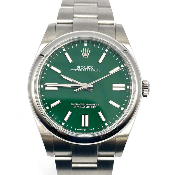 Rolex Oyster Perpetual 41 SS Green Dial 2022 (B&P)