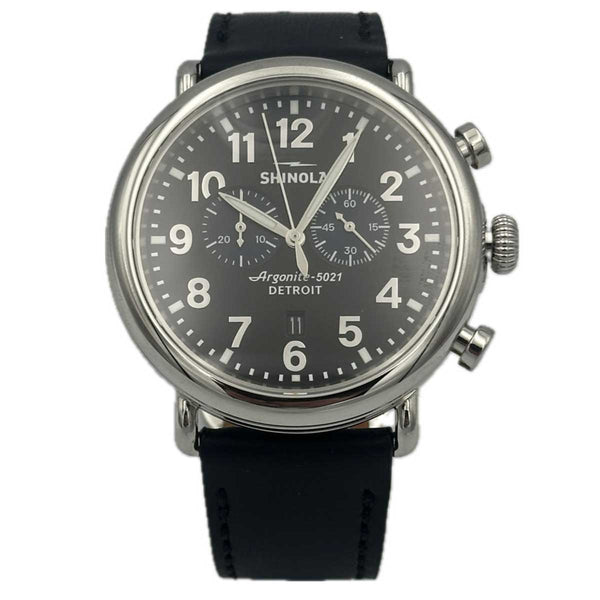 Shinola Runwell Chronograph Watch 47mm - Glossy Black