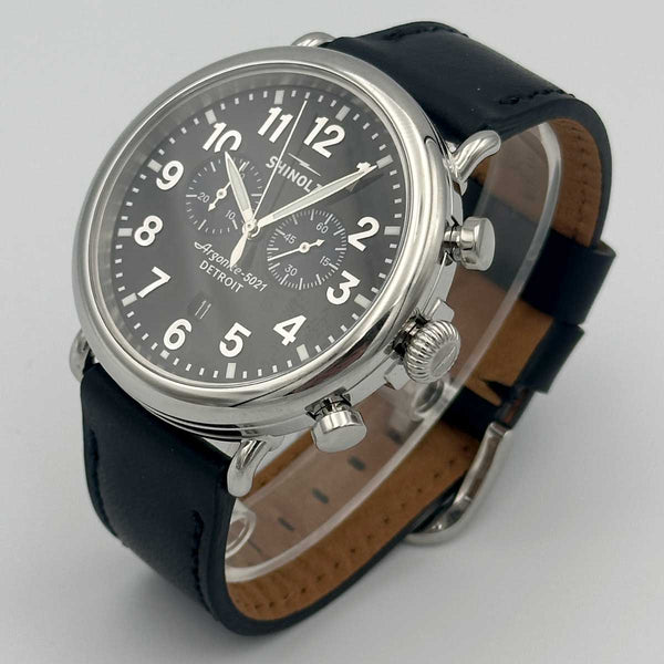 Shinola Runwell Chronograph Watch 47mm - Glossy Black