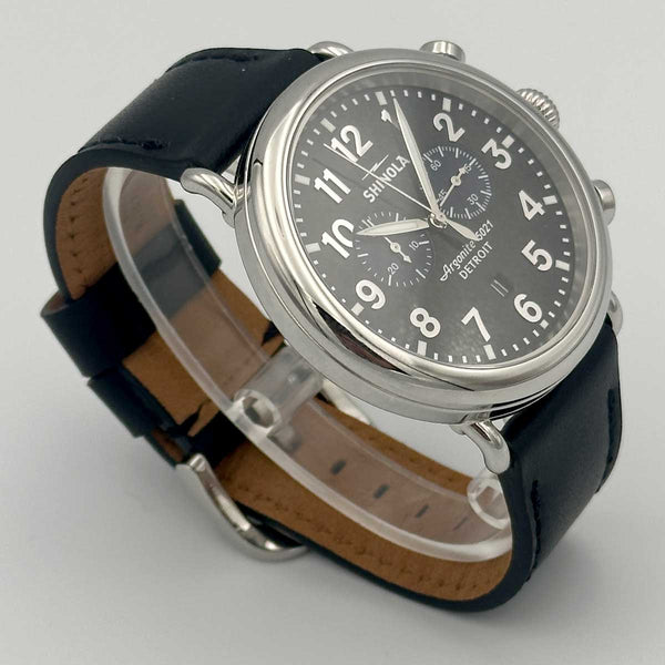 Shinola Runwell Chronograph Watch 47mm - Glossy Black