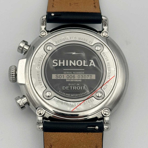 Shinola Runwell Chronograph Watch 47mm - Glossy Black