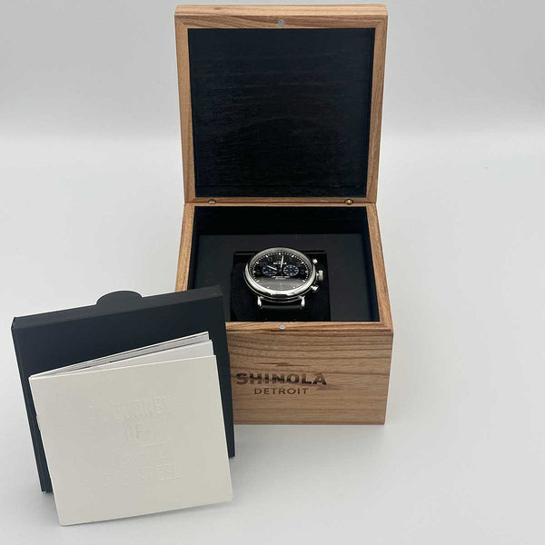 Shinola Runwell Chronograph Watch 47mm - Glossy Black