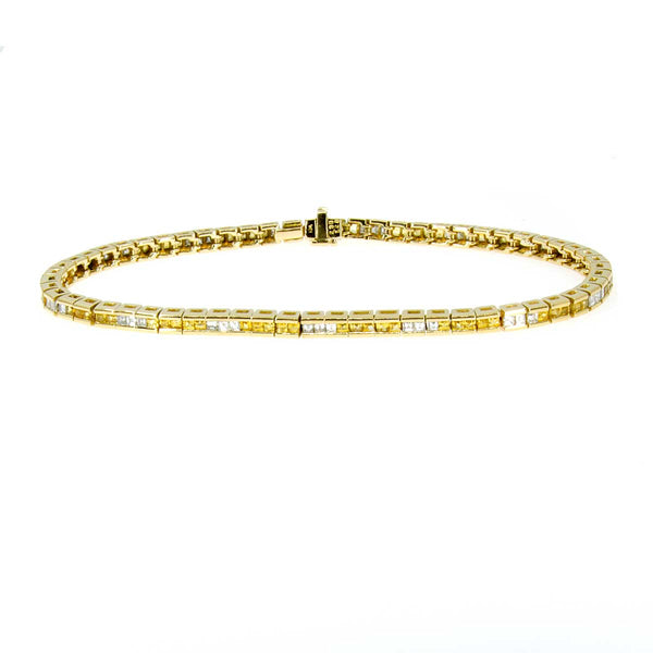 3.66ct Yellow Sapphire & Diamond Bracelet