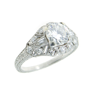 Art Deco 1.31ct Diamond Filigree Engagement Ring - Chicago Pawners & Jewelers