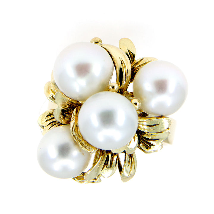 Vintage Pearl Floral Motif Ring