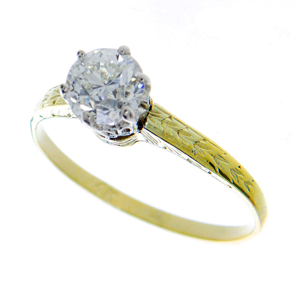 Antique 0.82ct Solitaire Diamond Engagement Ring