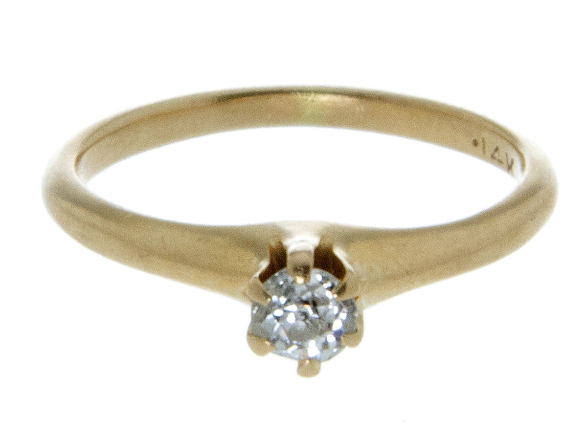 Victorian Old Euro Diamond Engagement Ring 18K Yellow Gold 1.07Ct I/VS2 GIA