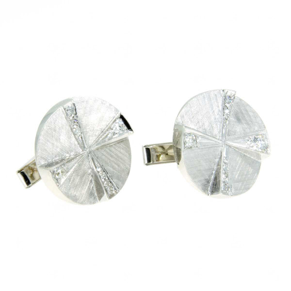 Vintage 1950s Diamond Pinwheel Cufflinks - Chicago Pawners & Jewelers