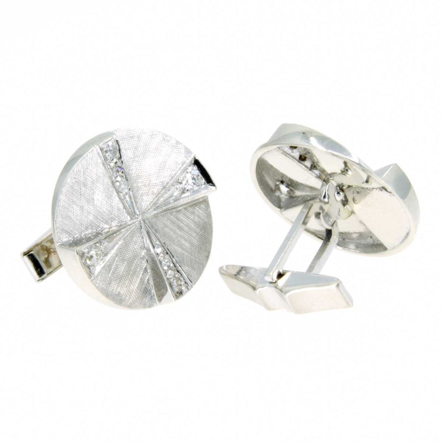 Vintage 1950s Diamond Pinwheel Cufflinks
