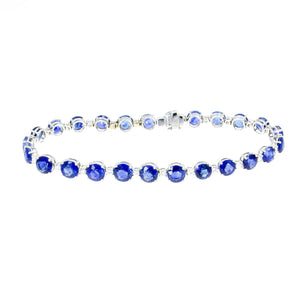 15.72ct Sapphire & Diamond Tennis Bracelet - Chicago Pawners & Jewelers