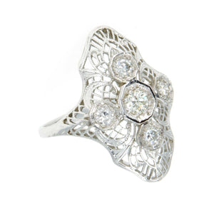 1920s Art Deco Filigree Diamond Ring - Chicago Pawners & Jewelers