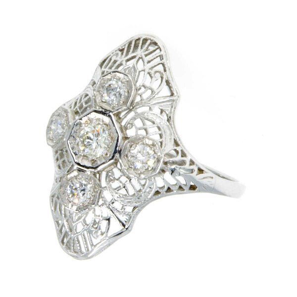 1920s Art Deco Filigree Diamond Ring - Chicago Pawners & Jewelers