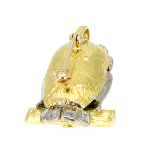 18k Diamond and Ruby Owl Pin/Pendant