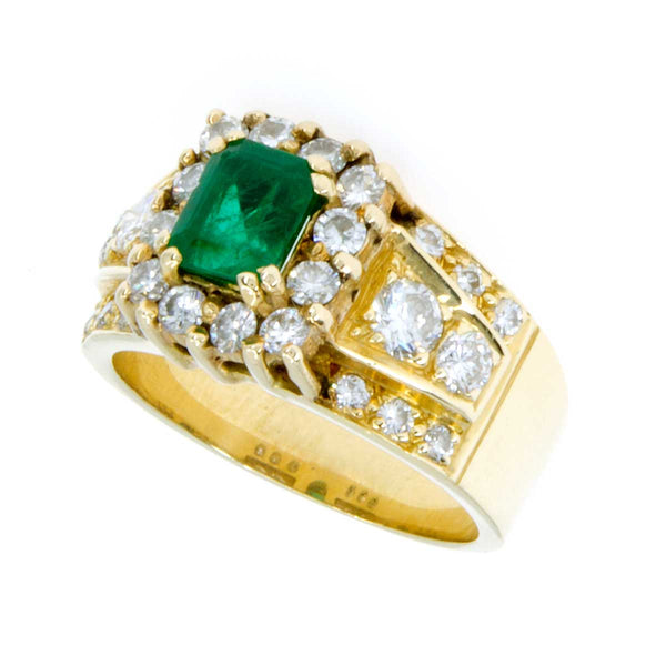 1.75ct Emerald & Diamond Ring in 18k - Chicago Pawners & Jewelers