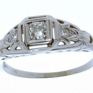 18K Art Deco Diamond Engagement Ring - Chicago Pawners & Jewelers