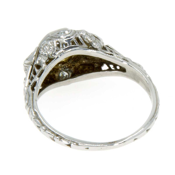 18k Art Deco Filigree Diamond Engagement Ring - Chicago Pawners & Jewelers