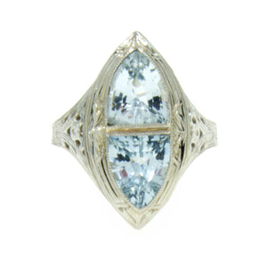 18kt Blue Topaz Filigree Ring - Chicago Pawners & Jewelers