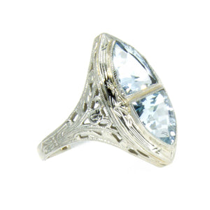 18kt Blue Topaz Filigree Ring - Chicago Pawners & Jewelers