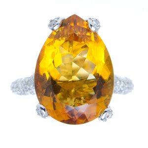 12.43ct Citrine & Diamond Ring - Chicago Pawners & Jewelers