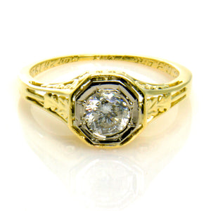 1920s Filigree Solitaire Diamond Engagement Ring - Chicago Pawners & Jewelers
