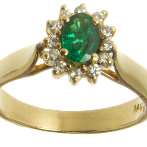 14K Emerald & Diamond Ring - Chicago Pawners & Jewelers