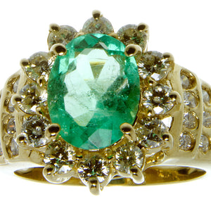 3.92ct Emerald & Diamond Ring - Chicago Pawners & Jewelers