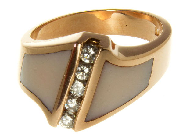14K Mother of Pearl & Diamond Ring - Chicago Pawners & Jewelers