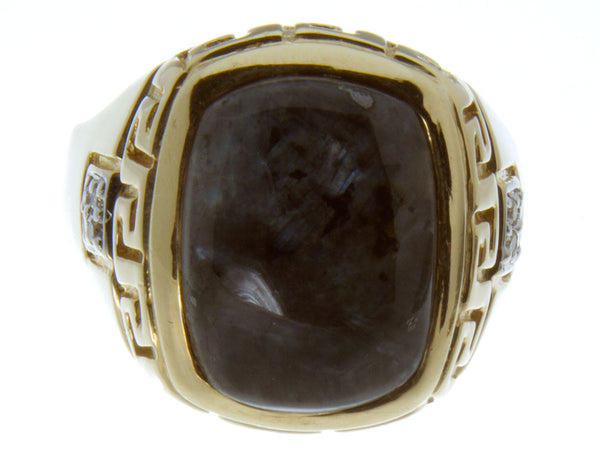 Man's 14kt Agate & Diamond Ring - Chicago Pawners & Jewelers