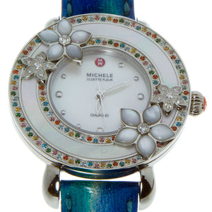 Michele Cloette Fleur Colored Stones Flower Watch - Chicago Pawners & Jewelers
