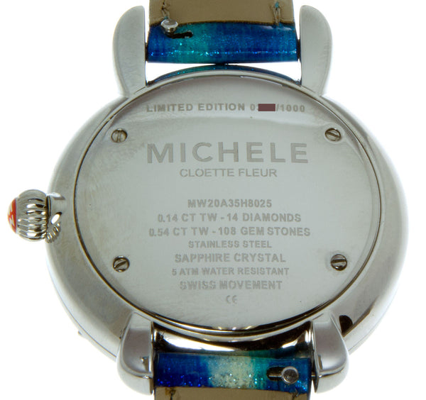 Michele Cloette Fleur Colored Stones Flower Watch - Chicago Pawners & Jewelers