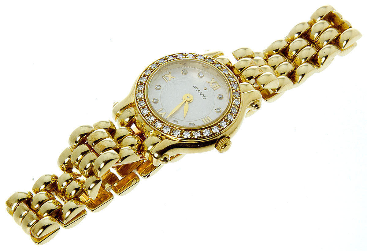 Yellow Gold Gold Movado Watch With Diamonds Movado Stainless