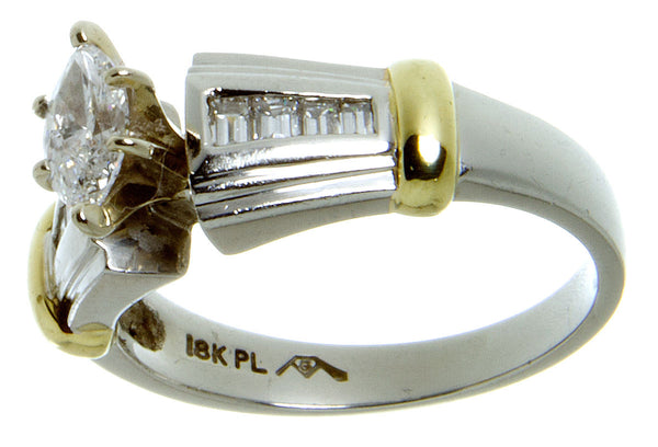 Platinum & 18kt Gold Diamond Engagement Ring - Chicago Pawners & Jewelers
