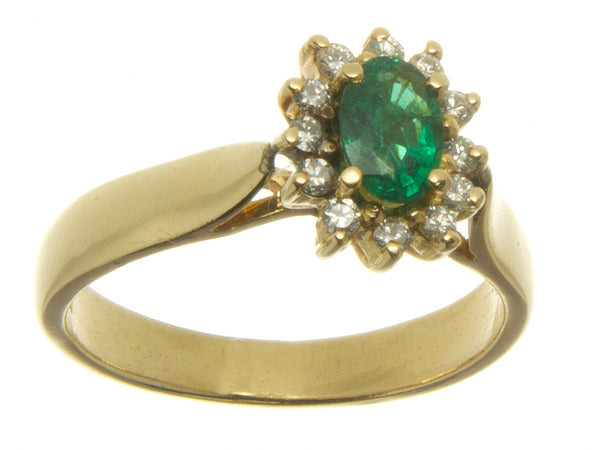 14K Emerald & Diamond Ring - Chicago Pawners & Jewelers
