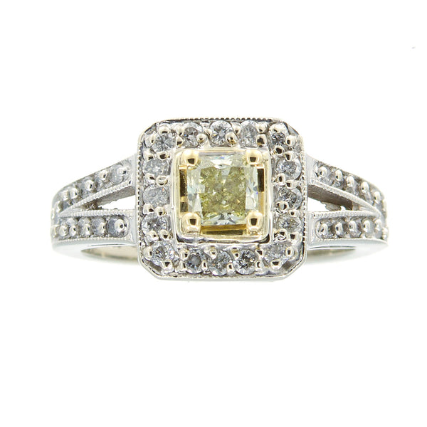 3/4ct Yellow Diamond Halo Engagement Ring - Chicago Pawners & Jewelers