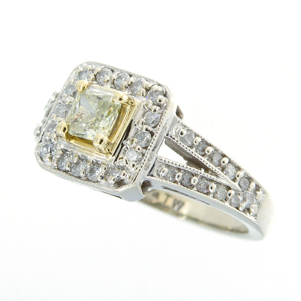 3/4ct Yellow Diamond Halo Engagement Ring - Chicago Pawners & Jewelers