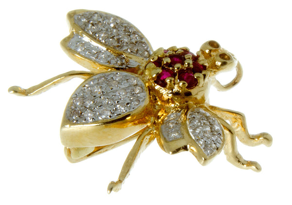 14K Diamond & Ruby Bug Pin/Pendant - Chicago Pawners & Jewelers