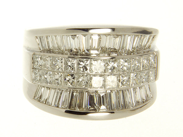 4.00ct Princess & Baguette Diamond Wide Band Ring - Chicago Pawners & Jewelers